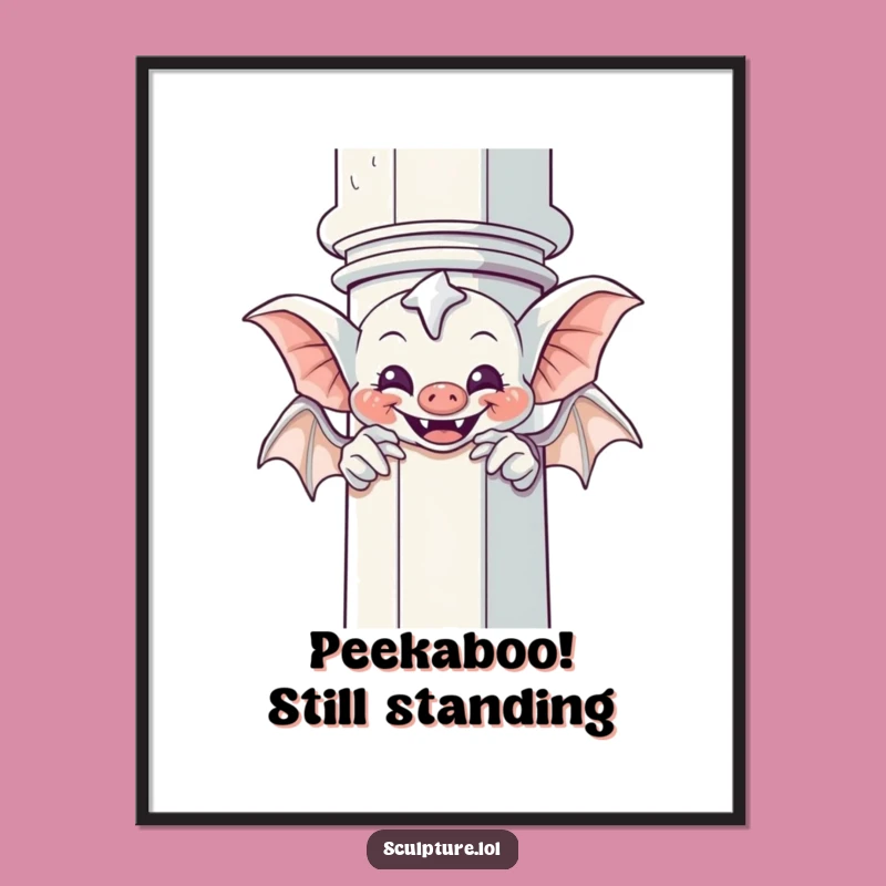 Funny Free Printable Wall Art: Gargoyle Playing Peek-a-Boo