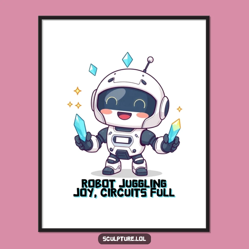 Free Printable Robot Crystal Art - Funny Downloadable Decor for a Sparkling Space