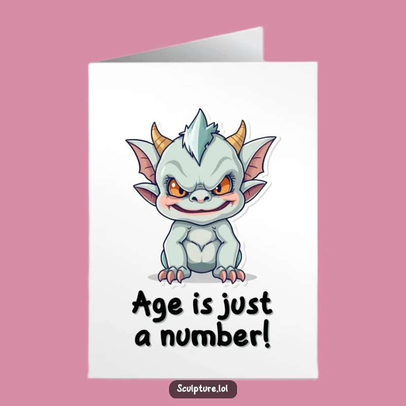Free Printable Gargoyle Birthday Card: Funny Face Design Downloadable Gift