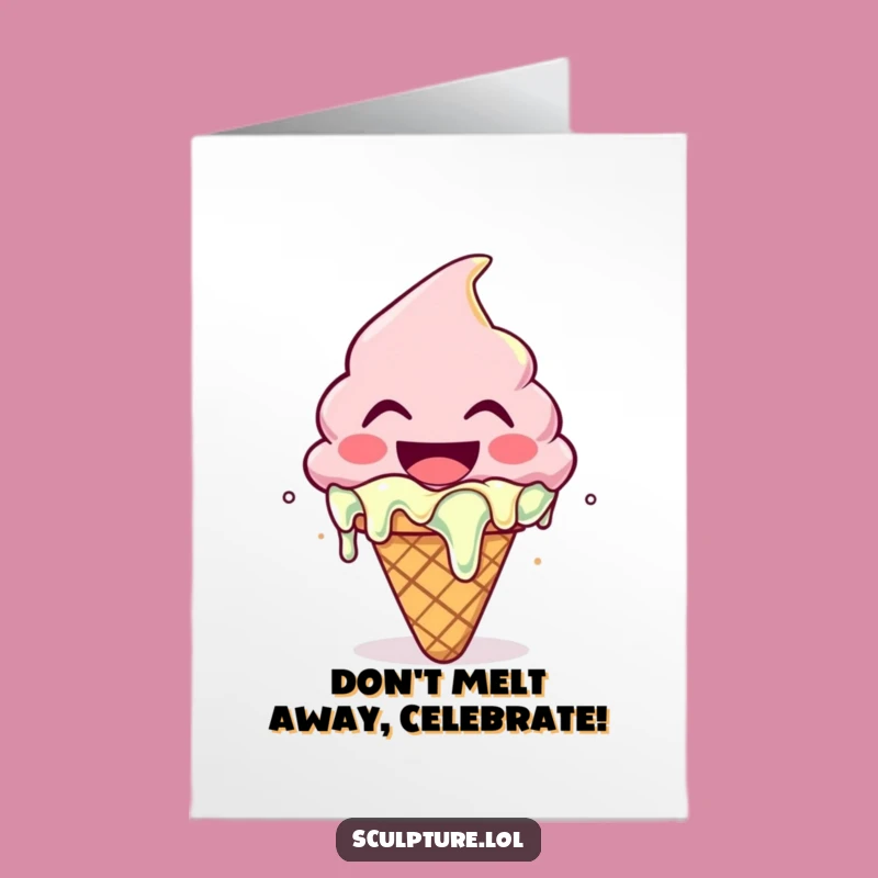 Free Printable Ice Cream Birthday Card: Funny Sweet Treat Downloadable Gift