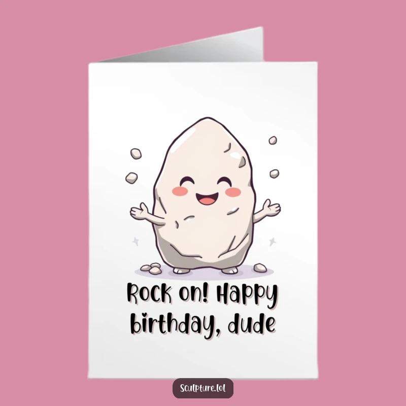 Free Printable Birthday Card: Happy Rock Juggling Gift