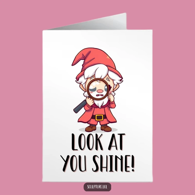 Free Printable Congrats Card: Curious Wizard Magnifying Success Funny Downloadable Gift