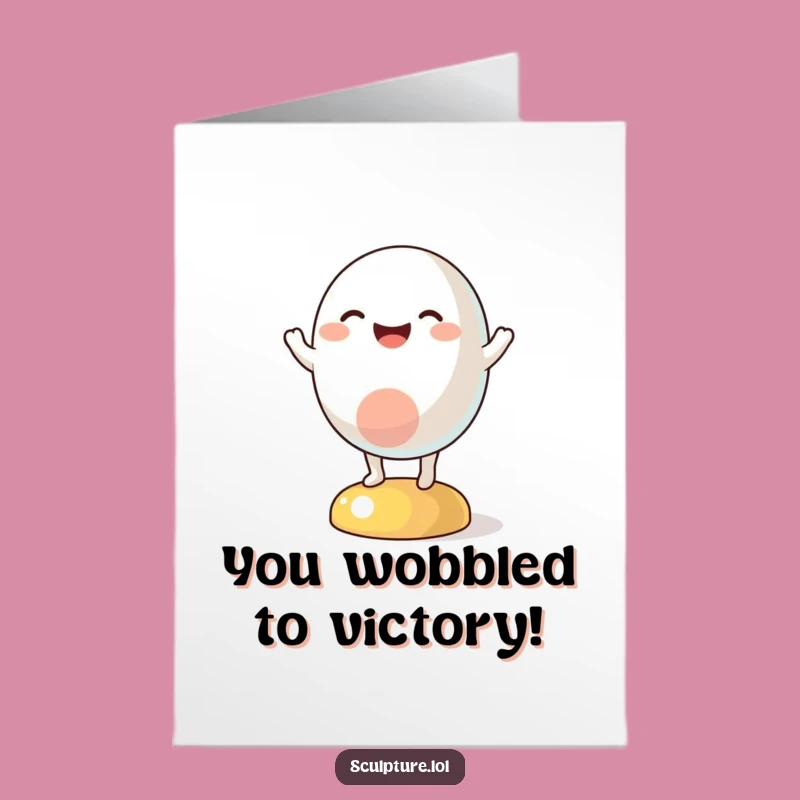 Free Printable Congrats Card: Funny Wobbling Abstract Character for a Cheerful DIY Gift