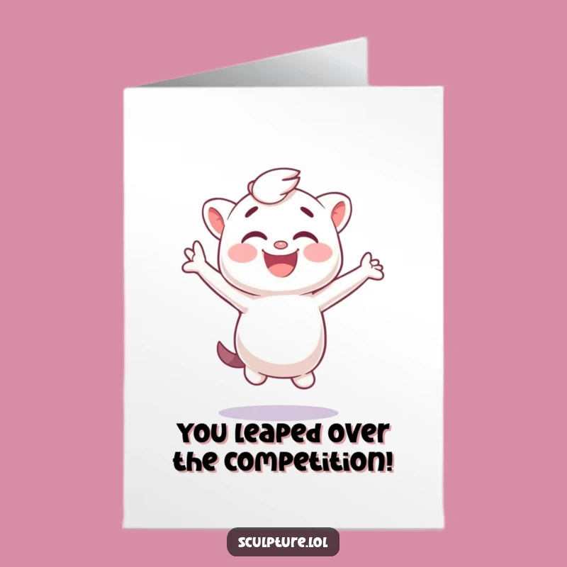 Free Printable Congrats Card: Giggling Plaster Cast Jumps - Humorous Downloadable Message