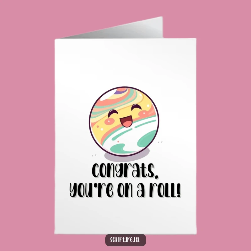 Free Printable Congrats Card: Happy Marble Rolls to Success DIY Funny Downloadable Gift