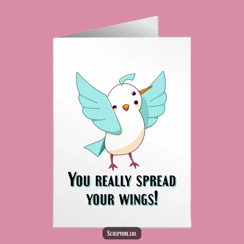 Free Printable Congrats Card: Happy Origami Bird, Funny Downloadable Gift for Special Moments