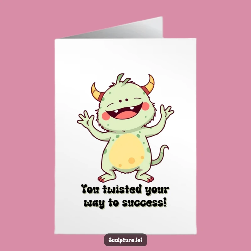 Free Printable Congrats Card: Monster Yoga Gift