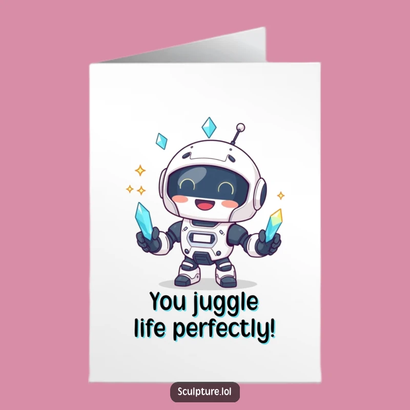 Free Printable Robot Crystal Congrats Card - Hilarious Downloadable Achievement Greeting