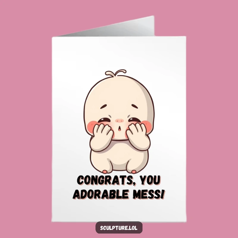 Free Printable Smushy Face Congrats Card: Funny Clay Character Downloadable Gift