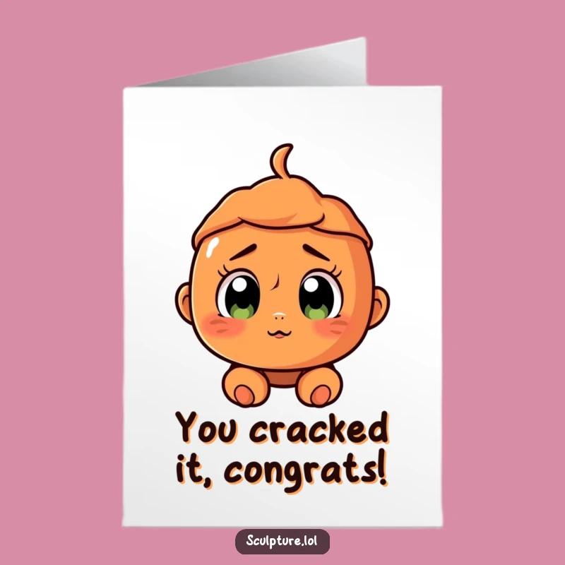 Free Printable Congrats Card: Shocked Terracotta, Ideal Funny Downloadable Gift for Any Occasion