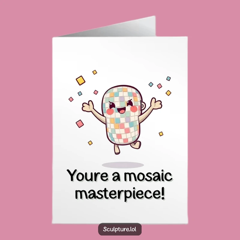 Free Printable Congrats Card: Mosaic Tile Juggling Success Funny Card