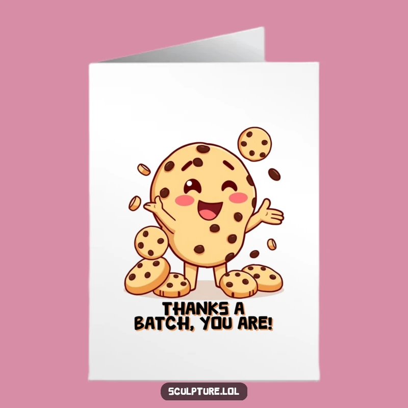 Free Printable Funny Thank You Card: Cookie Juggler Gratitude Downloadable Gift