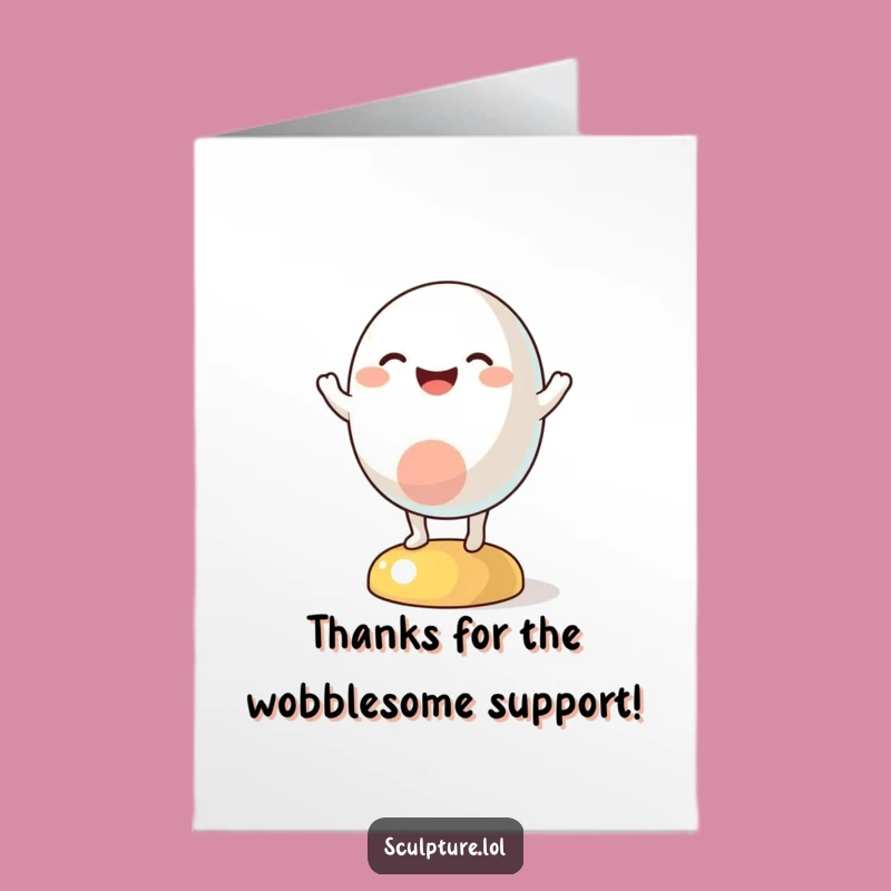 Free Printable Thank You Card: Funny Wobbling Abstract Character for a Grateful DIY Gift