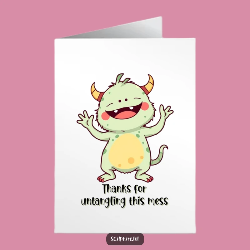 Free Printable Thank You Card: Monster Yoga Gift
