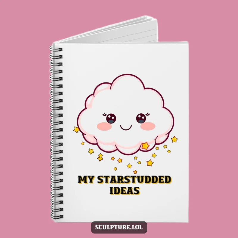 Funny Cheerful Cloud Notebook, Journal Your Starry Ideas