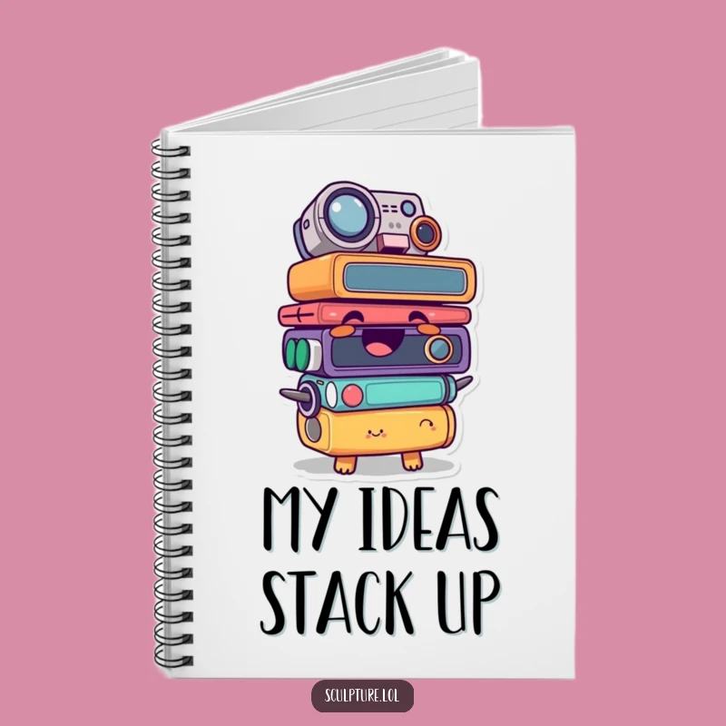 Funny Giggling Stacked Object Character Notebook - Jot Down Laughs