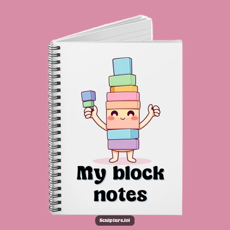 Funny Happy Builder Notebook: Jot Down Ideas with Block Tower Cover, Practical Gift