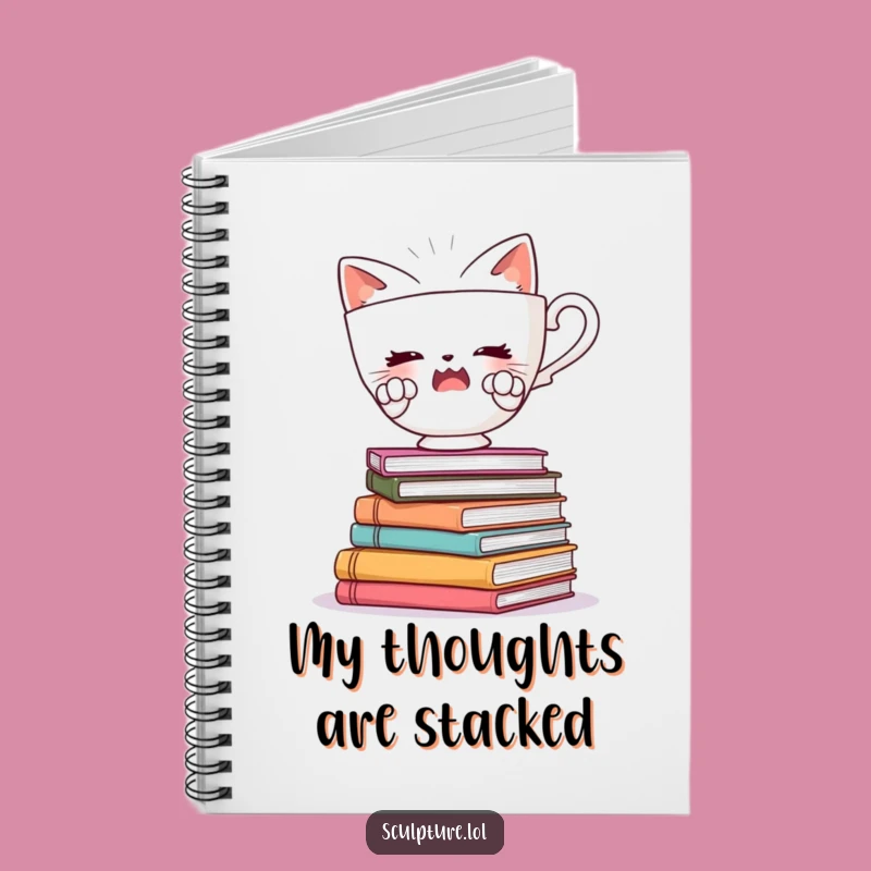 Funny Startled Teacup Notebook - Jot Down Precarious Ideas Gift!