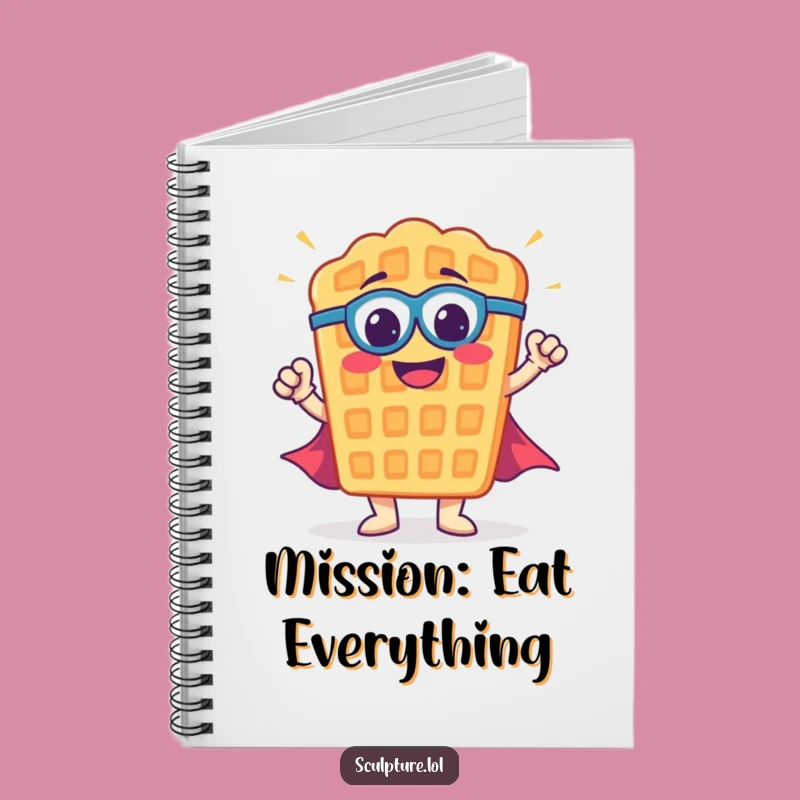Funny Waffle Superhero Notebook: Jot Down Heroic Ideas, Terrific Funny Gift!