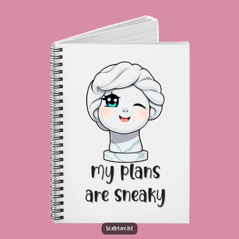 Funny Winking Statue Notebook: Jot Down Ideas with Playful Marble Art and Humor