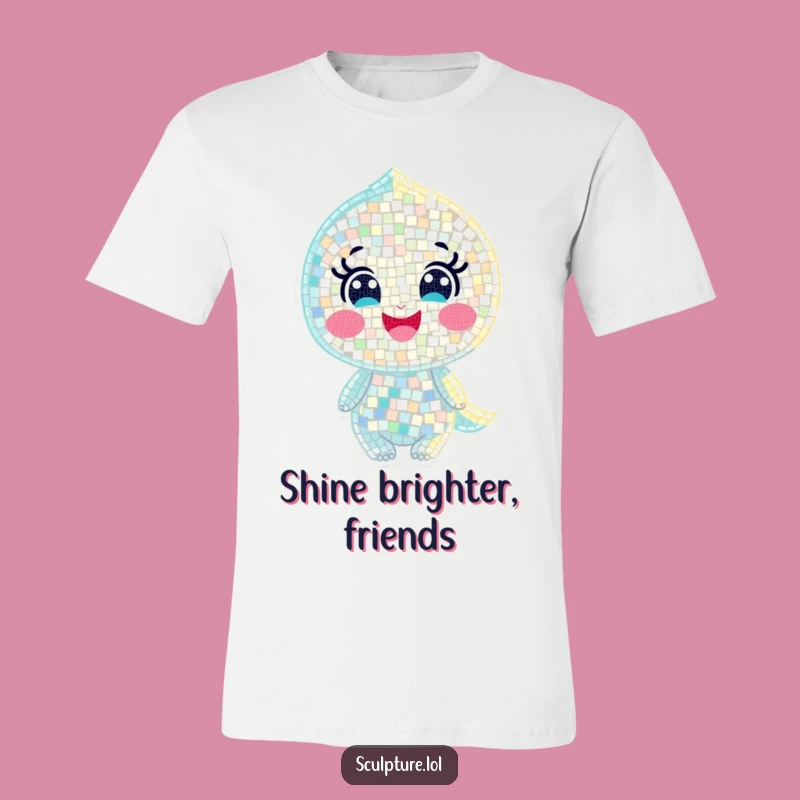 Funny Joyful Mosaic Character T-Shirt - Shimmering Style, Perfect Gift