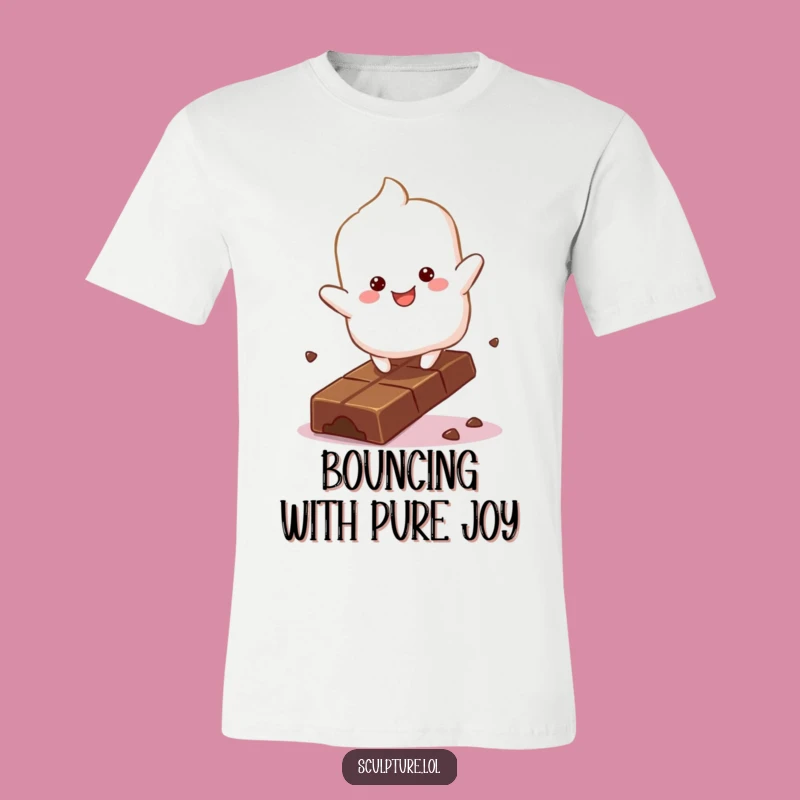 Funny Marshmallow Chocolate T-Shirt: Bouncing Joy Graphic, Great Gift