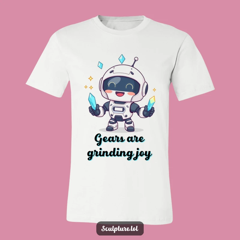 Funny Robot Juggling T-Shirt: Sparkling Character Art, Perfect Gift!