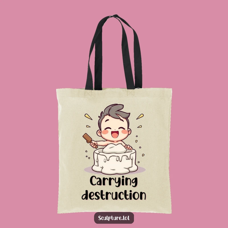 Funny Tote Bag - Joyful Mold Smashing Character Carry-All