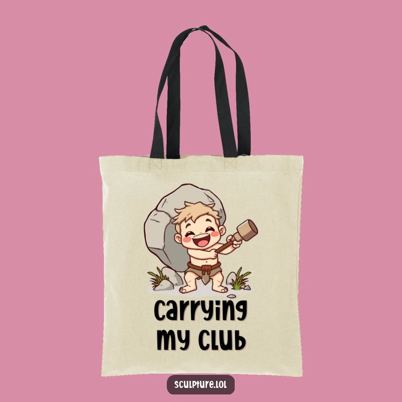 Funny Caveman Boulder Whacker Tote Bag: Carry Your Strength Gift