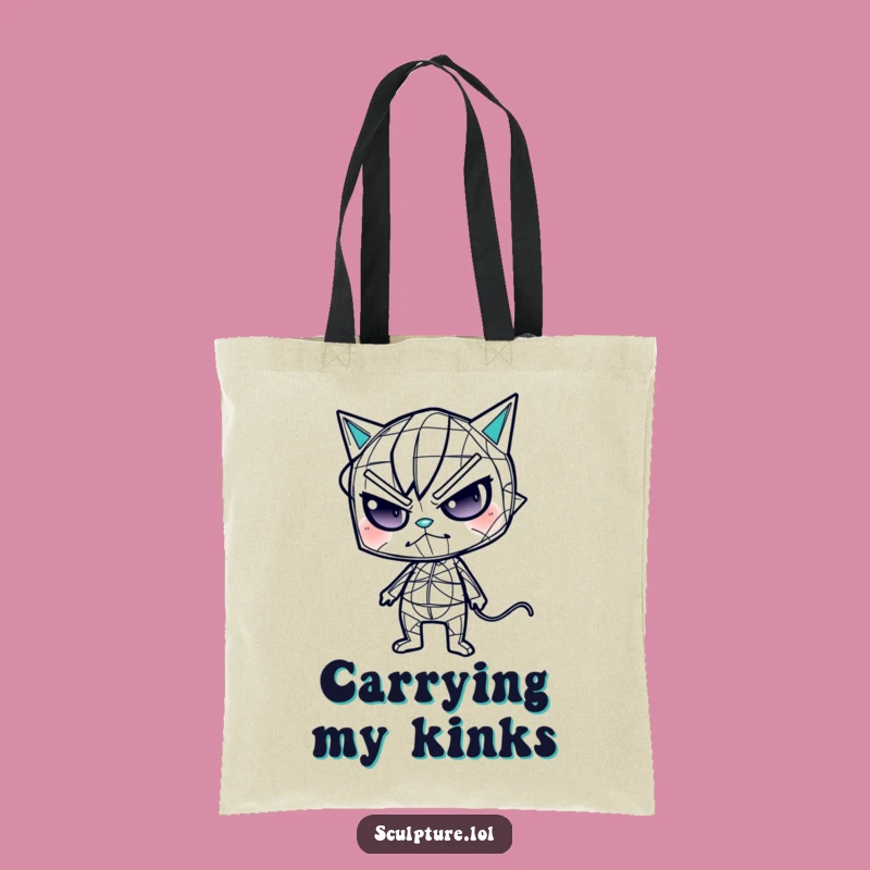 Funny Wireframe Tote Bag: Carry Your Laughs with This Quirky Character