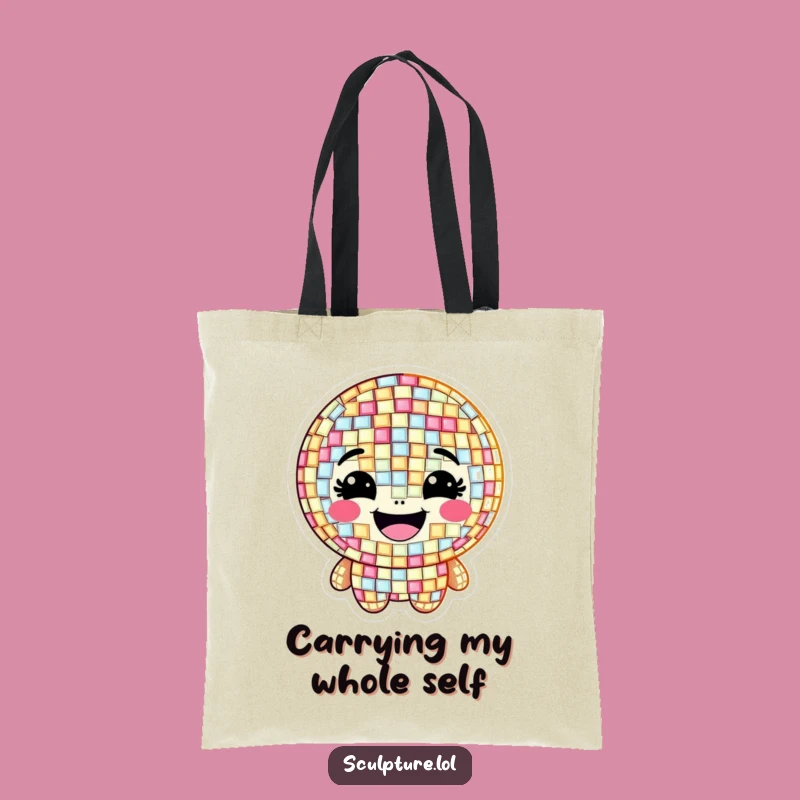 Funny Grinning Mosaic Tote Bag, Carry Your Artistic Flair