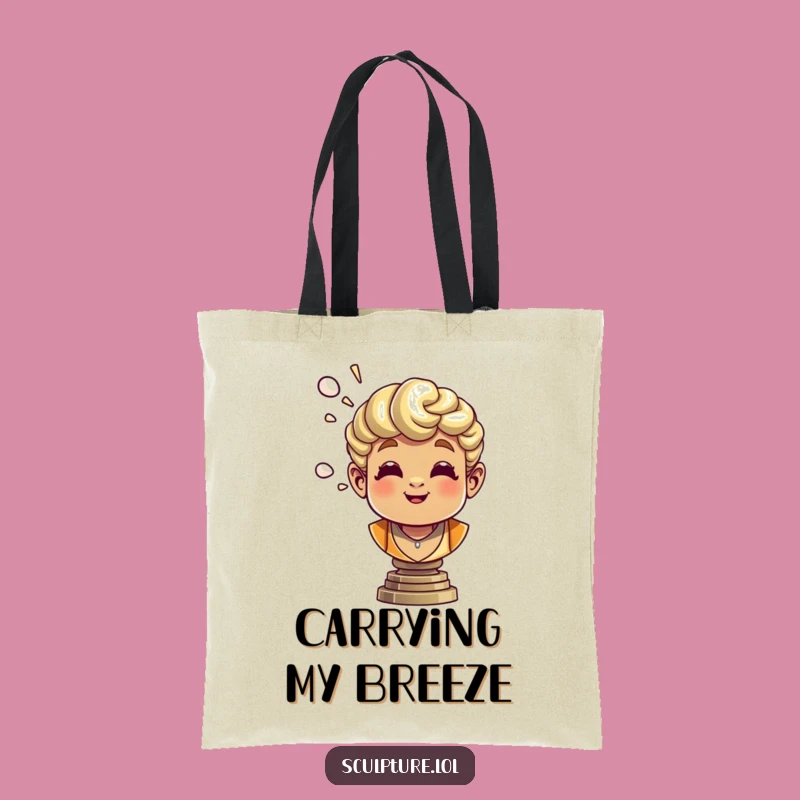 Funny Bronze Bust Tote Bag: Carry Cheerful Air Puffs with This Artful Gift