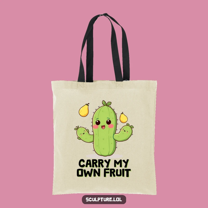 Funny Cactus Juggling Tote Bag: Cheerful Prickly Pear Carry-All, Perfect Funny Gift