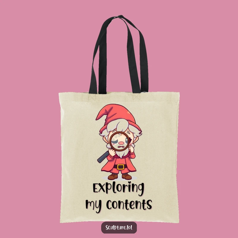Funny Tiny Wizard Magnifying Tote Bag: Carry Your Curiosity Gift