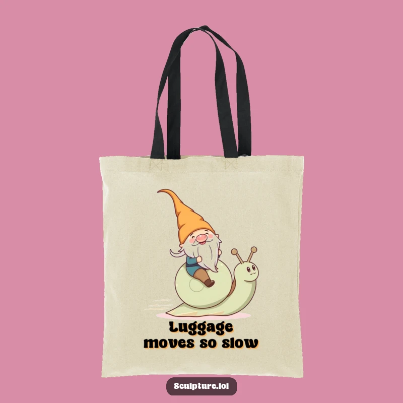 Funny Gnome Snail Tote Bag: Whimsical Art, Perfect Shopping Companion Gift!